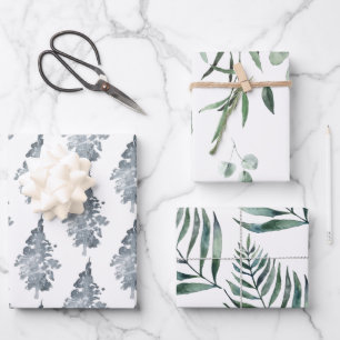 De Papier Cadeau Arbre d'hiver et feuille