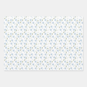 De Papier Cadeau Belle marguerite Bleue Bleu feuille motif