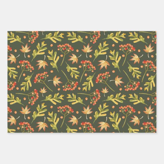 De Papier Cadeau Belles couleurs d'automne Feuille (Devant 2)