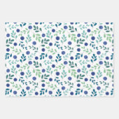 De Papier Cadeau Blueberries à Motif Feuille vert (Devant)
