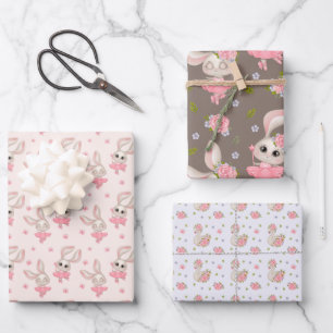 De Papier Cadeau Bunnys et cygnesPapier d'enveloppement Feuille pla