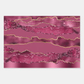 De Papier Cadeau Burgundy marron feuille d'or parties scintillant c (Devant 2)