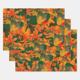 De Papier Cadeau Chute du Motif Feuille pour l'automne