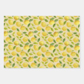 De Papier Cadeau Citron Feuille Motif jaune (Devant 2)