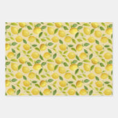 De Papier Cadeau Citron Feuille Motif jaune (Devant)