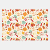 De Papier Cadeau Citrouille d'automne et Motif Feuille (Devant)