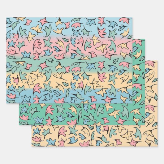 De Papier Cadeau Collection Feuille Pastel 2 (Lot)