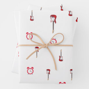 De Papier Cadeau Feuille blanche d'enveloppement avec guitare et ho
