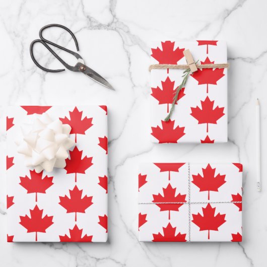 De Papier Cadeau Feuille d'érable canadienne (Recto)