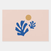 De Papier Cadeau Feuille Et Soleil Moderne Découpe Formes Bleu (Devant 2)