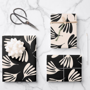 De Papier Cadeau Feuille malin Chic Contemporary Black Cream Motif