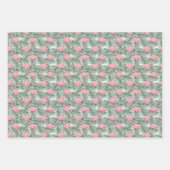 De Papier Cadeau Flamants roses roses mignons Palm Tree Feuille Aqu (Devant)