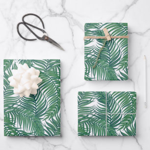 De Papier Cadeau Green Tropical Palm Feuille Motif
