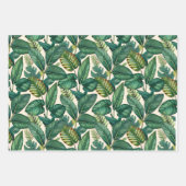 De Papier Cadeau Green & Turquoise Palm Monstera Tropical Feuille M (Devant 3)