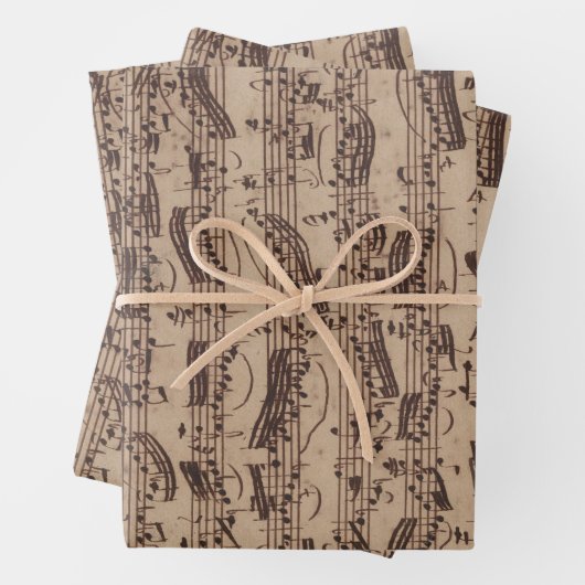 De Papier Cadeau Manuscrit Bach Musique Feuille Antique (En situation)
