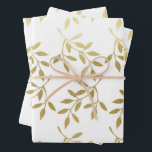 De Papier Cadeau Mariage feuille botanique or romantique<br><div class="desc">Un cadeau de mariage élégant avec un motif de feuille botanique en faux or fait une présentation incroyable. Idéal pour les jeunes mariés,  les douches de mariée,  les mariages,  les nouveaux foyers,  les fêtes de fiançailles,  et plus encore.</div>