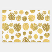 De Papier Cadeau Monstère d'or moderne Feuille Tropical Motif (Devant 3)