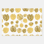 De Papier Cadeau Monstère d'or moderne Feuille Tropical Motif (Devant 2)