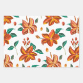 De Papier Cadeau Motif botanique feuille et fleuri (Devant 3)