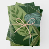 De Papier Cadeau motif feuille (En situation)