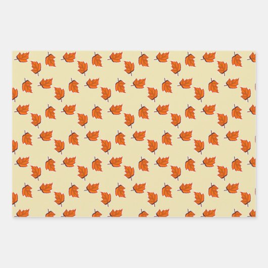 De Papier Cadeau motif feuille Brown sec (Devant 2)
