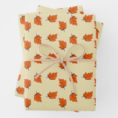 De Papier Cadeau motif feuille Brown sec (En situation)