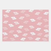 De Papier Cadeau Motif Feuille d'antiquité rose (Devant 3)