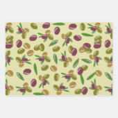De Papier Cadeau Motif Feuille d'olive et d'olive rustique (Devant)