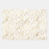 De Papier Cadeau Motif feuille d'or rouge vert blanc Noël (Devant 2)