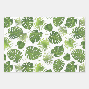 De Papier Cadeau Motif Feuille élégant Green Tropical