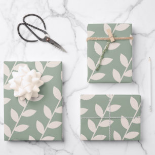 De Papier Cadeau Motif feuille les années 70 rétro