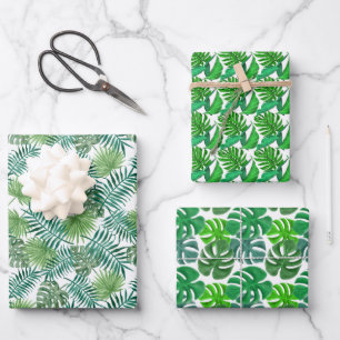 De Papier Cadeau Motif Feuille moderne Green Palm