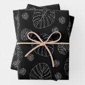 De Papier Cadeau Motif Feuille tropical (En situation)