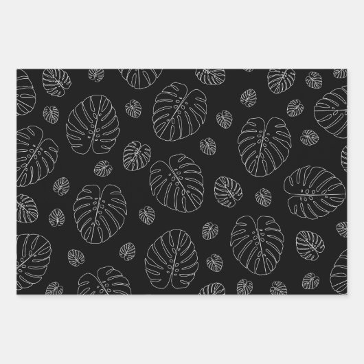 De Papier Cadeau Motif Feuille tropical (Devant)
