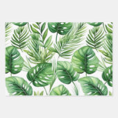 De Papier Cadeau Motif Feuille tropical aquarelle (Devant 3)