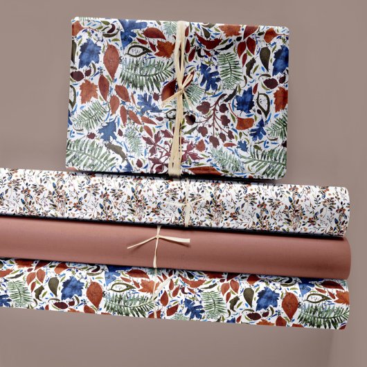 De Papier Cadeau Palette d'automne feuille Berries Trio