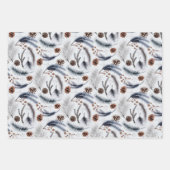 De Papier Cadeau Pins d'hiver rustique cônes Épinette Feuille (Devant 3)