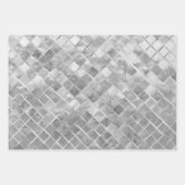De Papier Cadeau Rayures Noir Blanc Points Argentés Feuille (Devant 3)