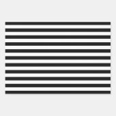 De Papier Cadeau Rayures Noir Blanc Points Argentés Feuille (Devant 2)