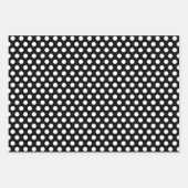 De Papier Cadeau Rayures Noir Blanc Points Argentés Feuille (Devant)