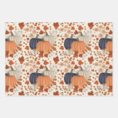 De Papier Cadeau Rustique Automne Citrouille Feuille Fleur sauvage (Devant 2)