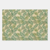 De Papier Cadeau Sable vert beige Feuille Tropical (Devant)