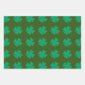 De Papier Cadeau Shamrock vert feuille Motif St Patrick's Day 2024 (Devant 3)