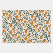 De Papier Cadeau Verger espagnol - motif d'oranges et feuille (Devant 3)