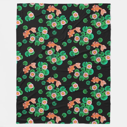 De papieren Koi Pond Fleece Deken (Voorkant)
