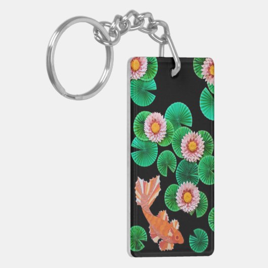 De papieren Koi Pond Sleutelhanger (Voorkant Links)