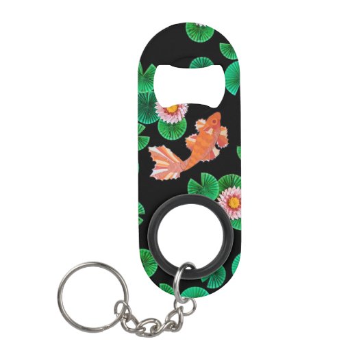 De papieren Koi Pond Sleutelhanger Flessenopener (Voorkant)