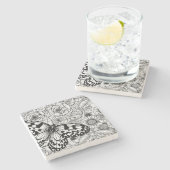 De papiermijttuin stenen onderzetter (Zijkant)