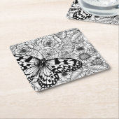 De papiermijttuin vierkante kartonnen onderzetter (Schuin)