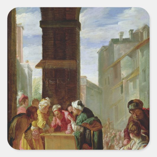 De parabel van de edelzak vierkante sticker (Voorkant)